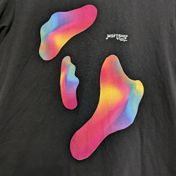 MSFTSrep Shirt Mens Medium Black Abstract Crewneck Graphic Tee - Picture 2 of 5